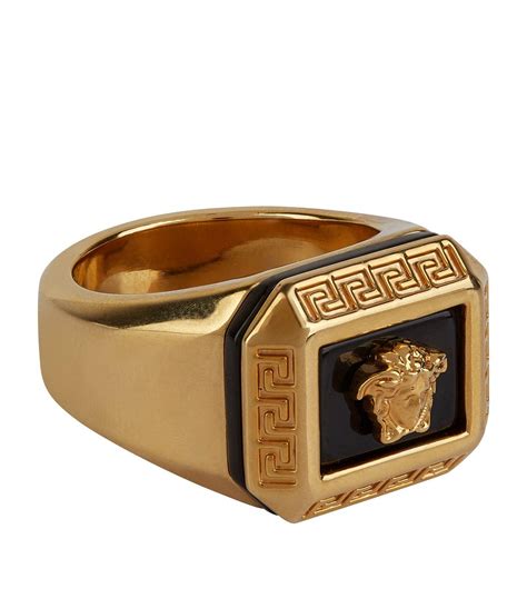 versace 10 and 14k gold ring|versace gold ring for men.